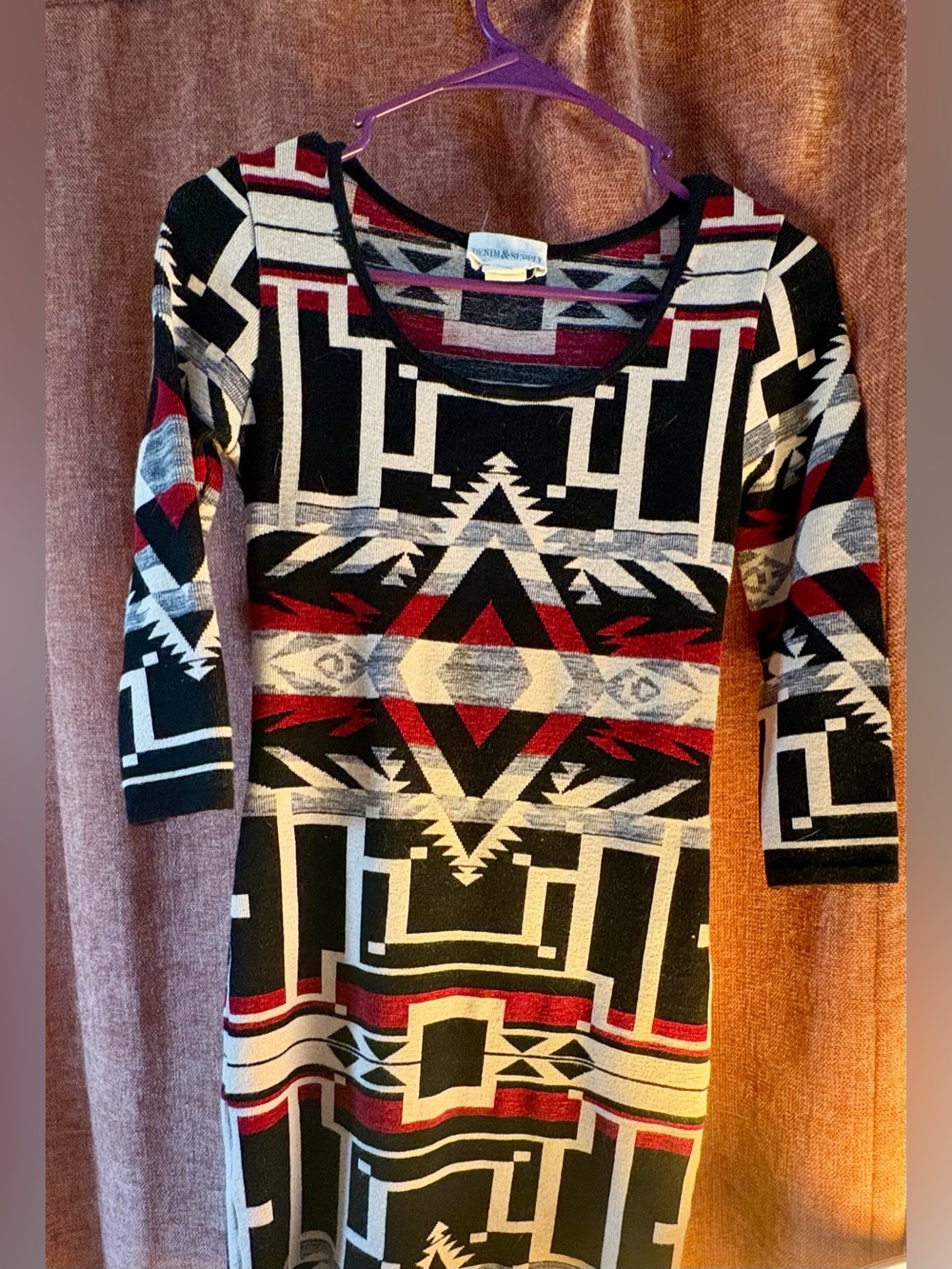 Denim & Supply Ralph Lauren Southwestern Aztec Bodycon Sweater Dress XS